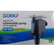 3 In 1 Multi-function Sobo Aquarium Submersible Pump - For Fresh And Salty Water WP-990 [ AC 220-240V 50/60Hz 10W H.MAX:0.8M F.MAX:500L/HR ] - Central Fish Aquarium - Water Fish Tank Power Heads